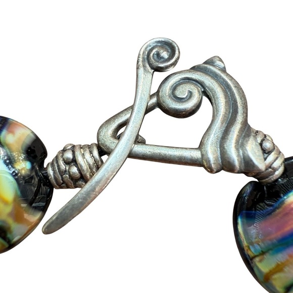 Mique Sterling Silver 925 Glass Beaded Bracelet Artisan Design - Picture 8 of 16